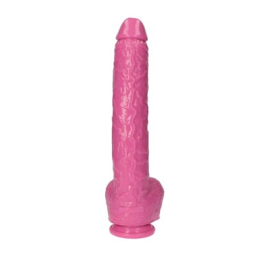 Wielki różowy penis ogromne dildo z jądrami 30 cm